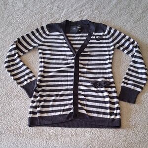 G Star Raw Navy and White Striped Women's Cardigan